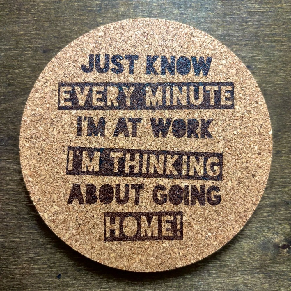 Funny Laser Engraved Cork Coaster #5